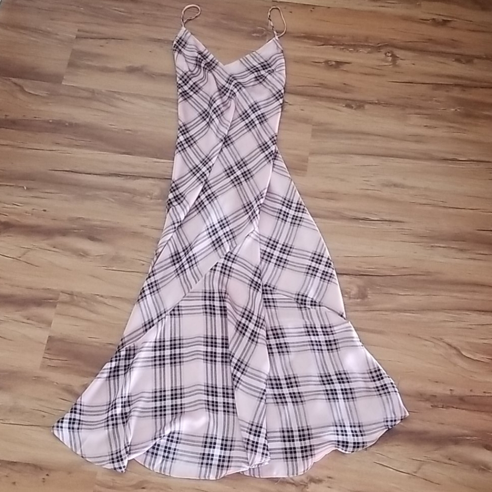 Plaid slip dress